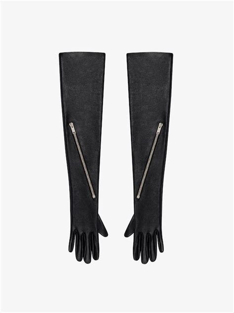 givenchy driving gloves|Voyou long zipped gloves in leather .